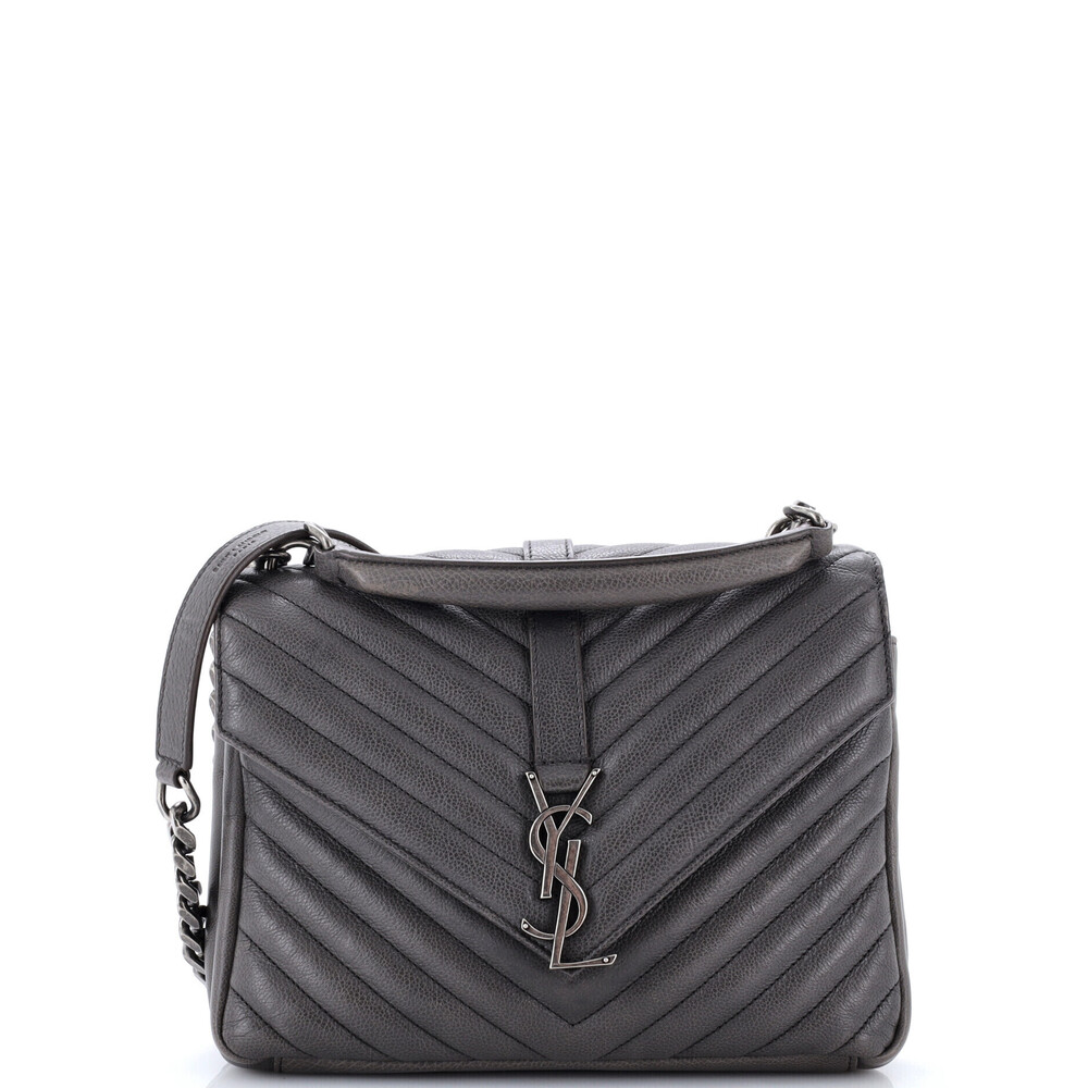 Saint Laurent Medium Classic Monogram College Bag Matelasse Chevron Leather